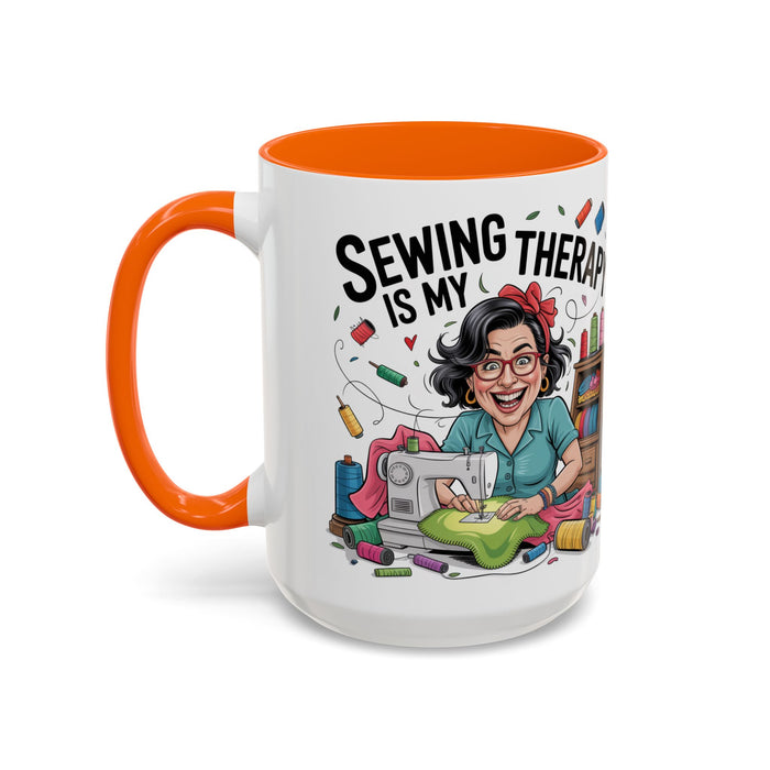 Therapy Coffee Mug, Unique Gift for Crafters, Personal Mug for Sewing Lovers, Arts and Crafts Inspiration, Fun Coffee Cup
