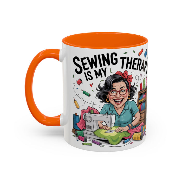 Therapy Coffee Mug, Unique Gift for Crafters, Personal Mug for Sewing Lovers, Arts and Crafts Inspiration, Fun Coffee Cup