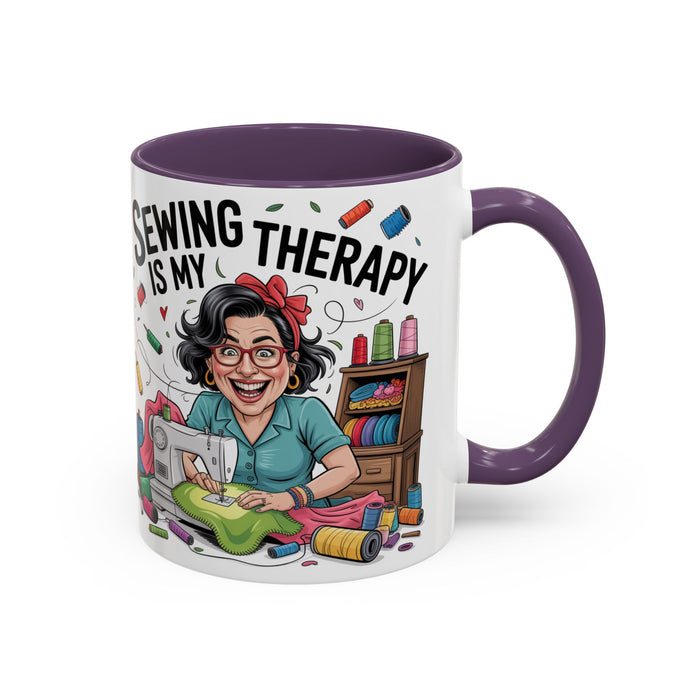 Therapy Coffee Mug, Unique Gift for Crafters, Personal Mug for Sewing Lovers, Arts and Crafts Inspiration, Fun Coffee Cup