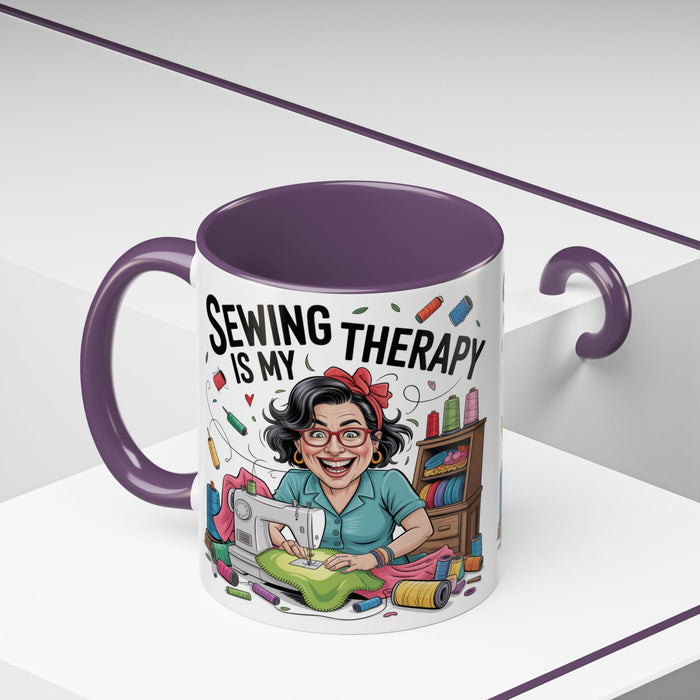 Therapy Coffee Mug, Unique Gift for Crafters, Personal Mug for Sewing Lovers, Arts and Crafts Inspiration, Fun Coffee Cup