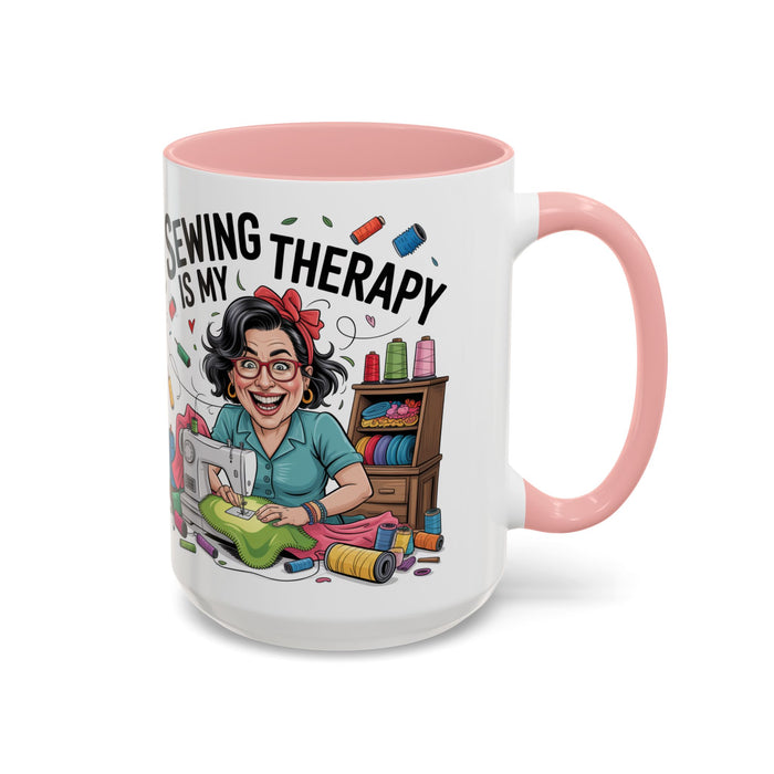 Therapy Coffee Mug, Unique Gift for Crafters, Personal Mug for Sewing Lovers, Arts and Crafts Inspiration, Fun Coffee Cup