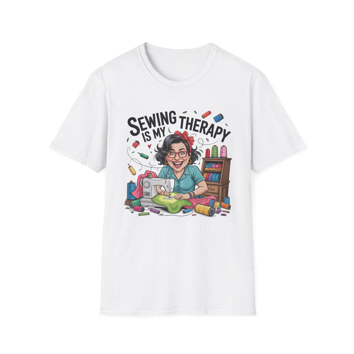 Sewing Therapy T-Shirt, Creative Gift for Sewers, Crafting Enthusiasts Apparel, Fun Sewing Humor Shirt, Artsy Mother's Day Gift