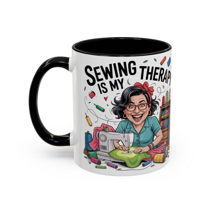 Therapy Coffee Mug, Unique Gift for Crafters, Personal Mug for Sewing Lovers, Arts and Crafts Inspiration, Fun Coffee Cup