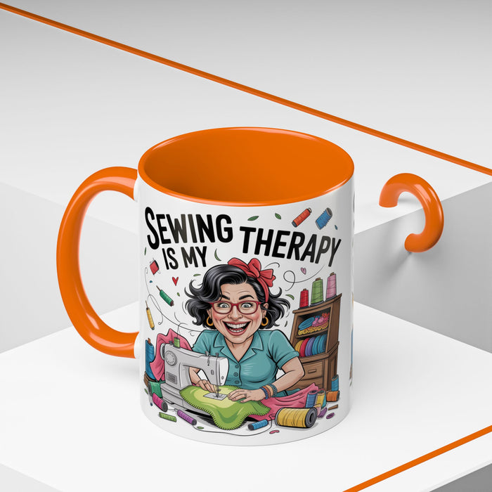 Therapy Coffee Mug, Unique Gift for Crafters, Personal Mug for Sewing Lovers, Arts and Crafts Inspiration, Fun Coffee Cup