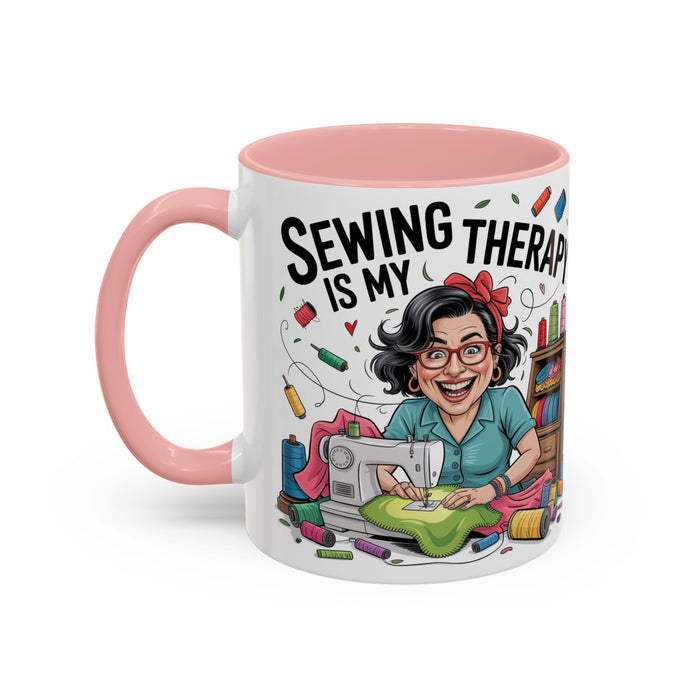Therapy Coffee Mug, Unique Gift for Crafters, Personal Mug for Sewing Lovers, Arts and Crafts Inspiration, Fun Coffee Cup