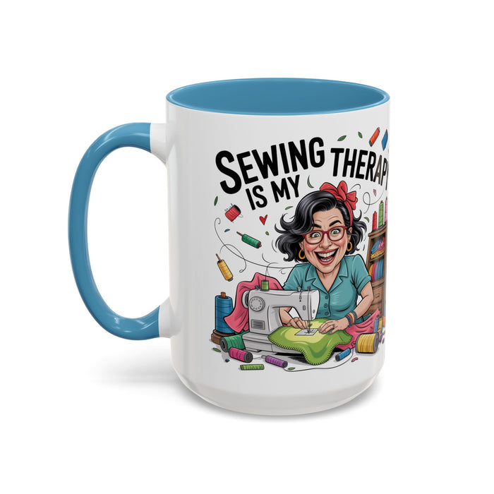 Therapy Coffee Mug, Unique Gift for Crafters, Personal Mug for Sewing Lovers, Arts and Crafts Inspiration, Fun Coffee Cup