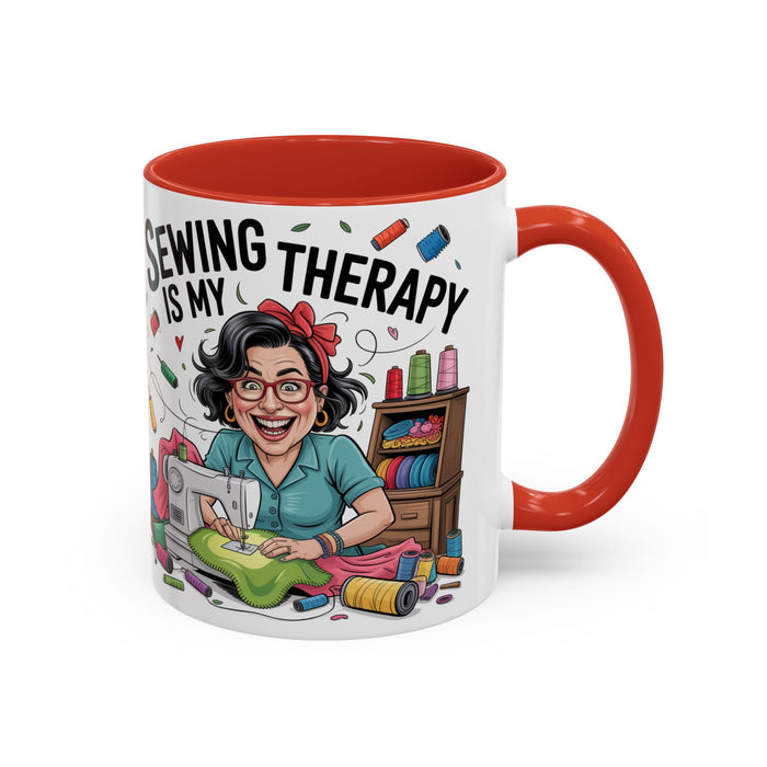 Therapy Coffee Mug, Unique Gift for Crafters, Personal Mug for Sewing Lovers, Arts and Crafts Inspiration, Fun Coffee Cup