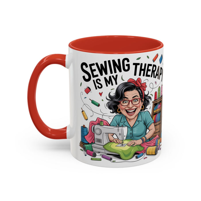 Therapy Coffee Mug, Unique Gift for Crafters, Personal Mug for Sewing Lovers, Arts and Crafts Inspiration, Fun Coffee Cup