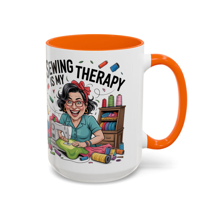 Therapy Coffee Mug, Unique Gift for Crafters, Personal Mug for Sewing Lovers, Arts and Crafts Inspiration, Fun Coffee Cup