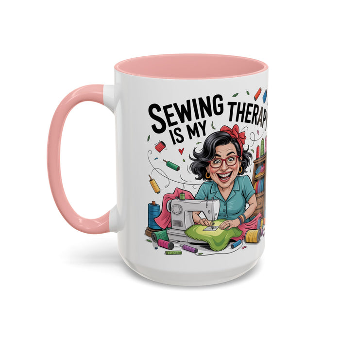 Therapy Coffee Mug, Unique Gift for Crafters, Personal Mug for Sewing Lovers, Arts and Crafts Inspiration, Fun Coffee Cup
