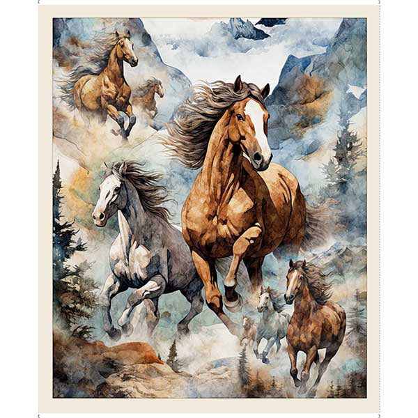 Running Wild HORSE PANEL  30623 -X  MULTI