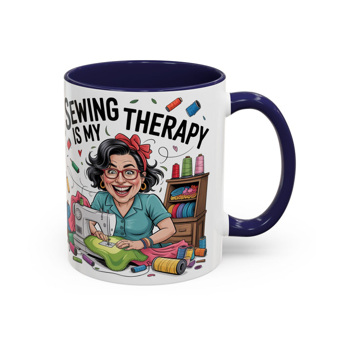 Therapy Coffee Mug, Unique Gift for Crafters, Personal Mug for Sewing Lovers, Arts and Crafts Inspiration, Fun Coffee Cup