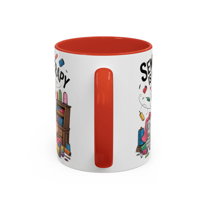 Therapy Coffee Mug, Unique Gift for Crafters, Personal Mug for Sewing Lovers, Arts and Crafts Inspiration, Fun Coffee Cup