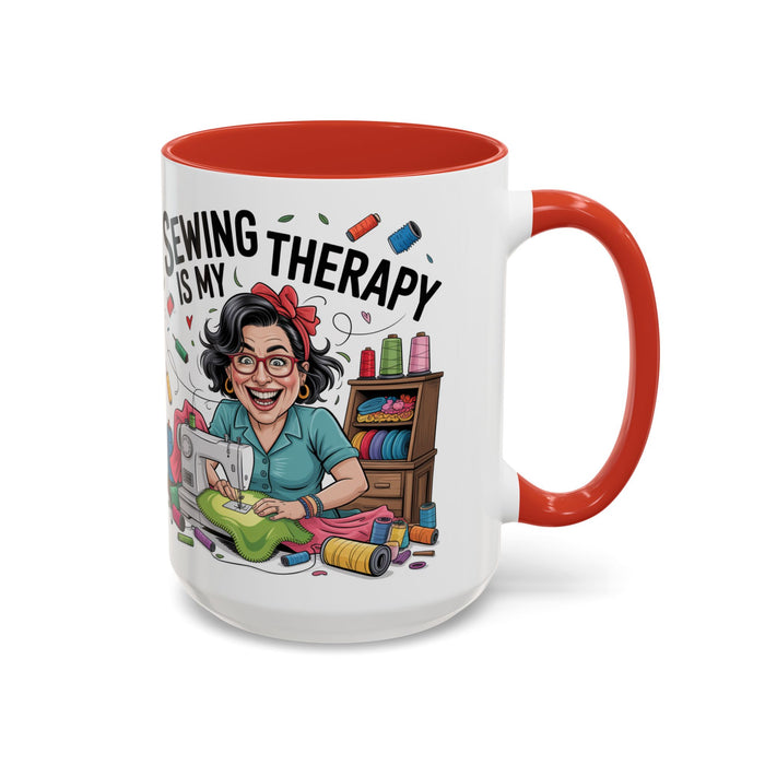 Therapy Coffee Mug, Unique Gift for Crafters, Personal Mug for Sewing Lovers, Arts and Crafts Inspiration, Fun Coffee Cup