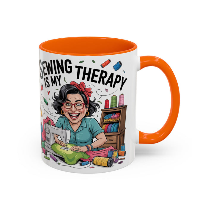 Therapy Coffee Mug, Unique Gift for Crafters, Personal Mug for Sewing Lovers, Arts and Crafts Inspiration, Fun Coffee Cup