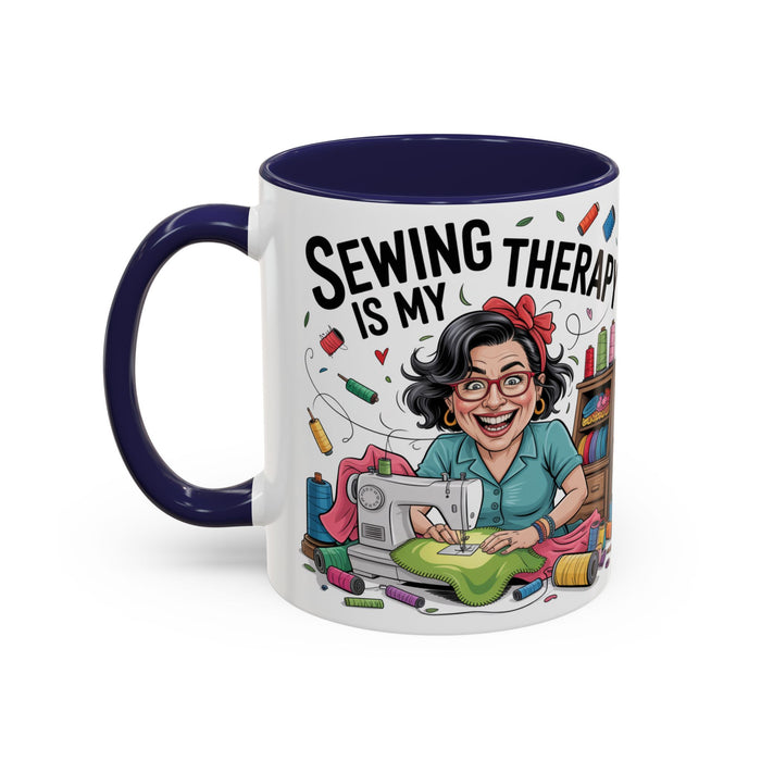 Therapy Coffee Mug, Unique Gift for Crafters, Personal Mug for Sewing Lovers, Arts and Crafts Inspiration, Fun Coffee Cup