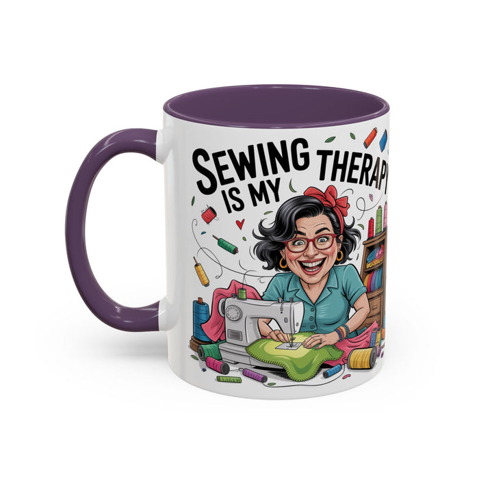 Therapy Coffee Mug, Unique Gift for Crafters, Personal Mug for Sewing Lovers, Arts and Crafts Inspiration, Fun Coffee Cup
