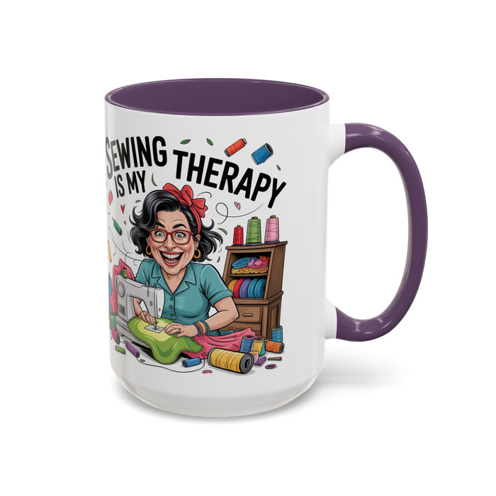 Therapy Coffee Mug, Unique Gift for Crafters, Personal Mug for Sewing Lovers, Arts and Crafts Inspiration, Fun Coffee Cup