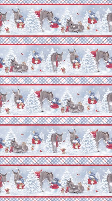 Little Donkey's Christmas Border Stripe