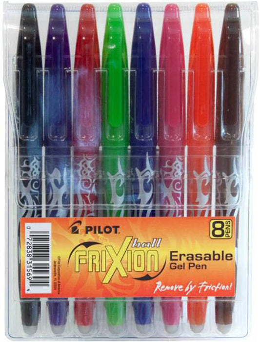 Frixion Pen Assortment 8 pack Fine Point 0.7mm Heat Erase