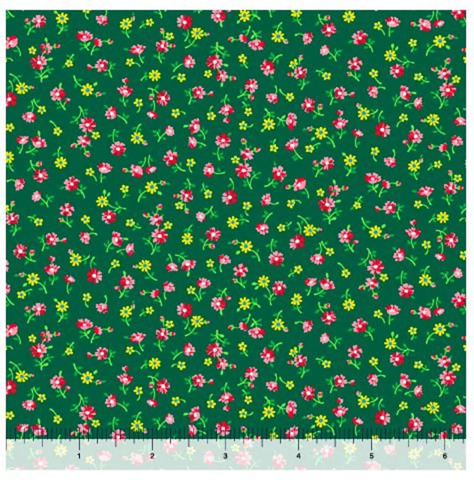 Floral Cache-Mini Spaced Floral Green
