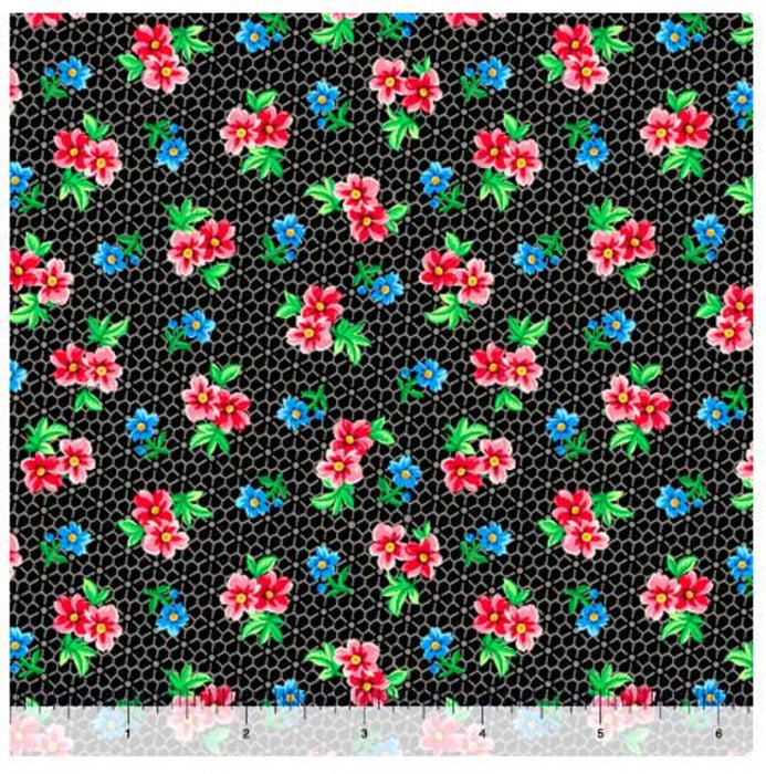 Floral Cache-Spaced Floral Black