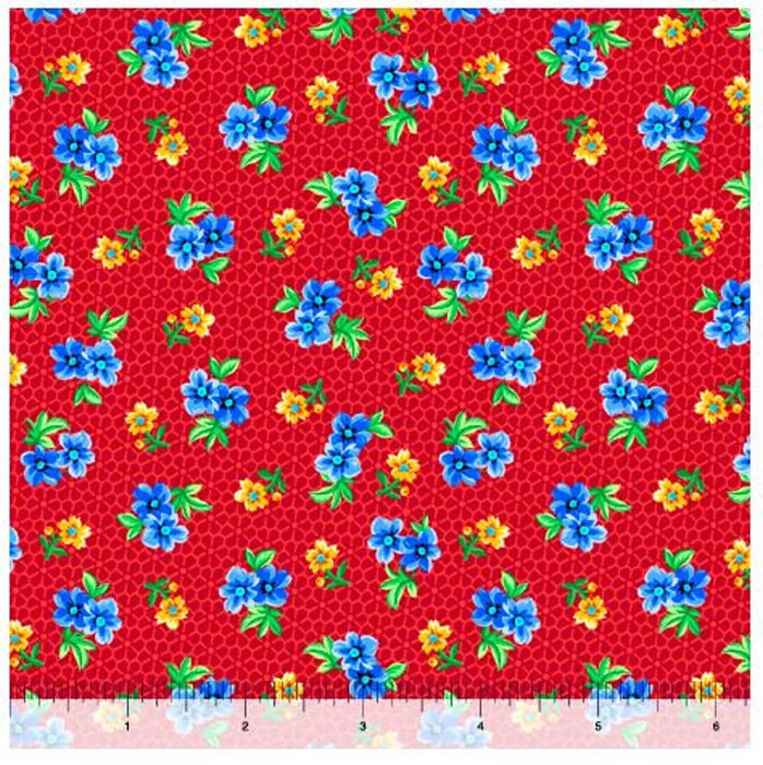 Floral Cache-Spaced Floral Red