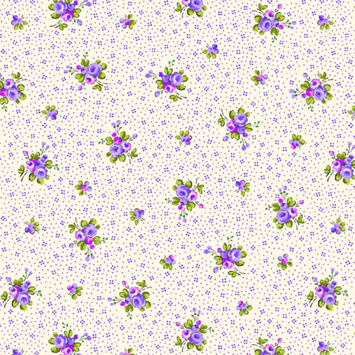 Floral Cache-Roses & Dots Violet