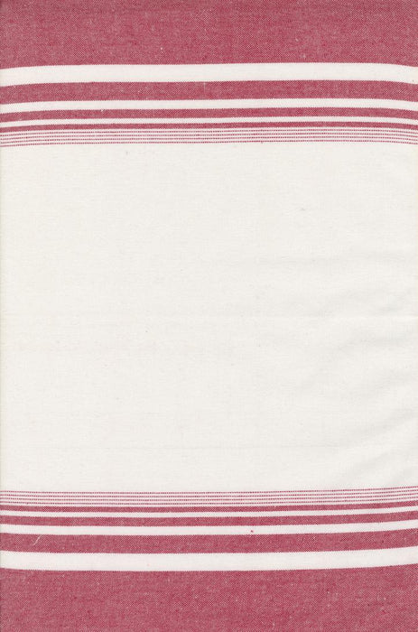 18" Enamoured White Red Lg Stripe Toweling