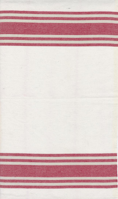 18" Enamoured White Red Stripe Toweling