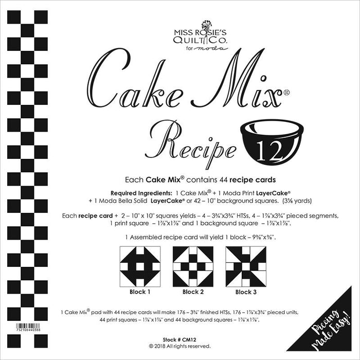 Cake Mix Recipe 12 44ct