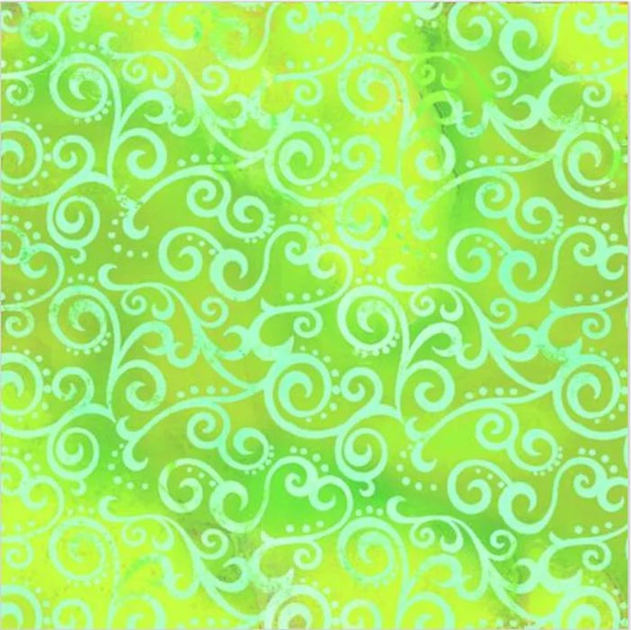 Ombre Scroll Wide-Lime